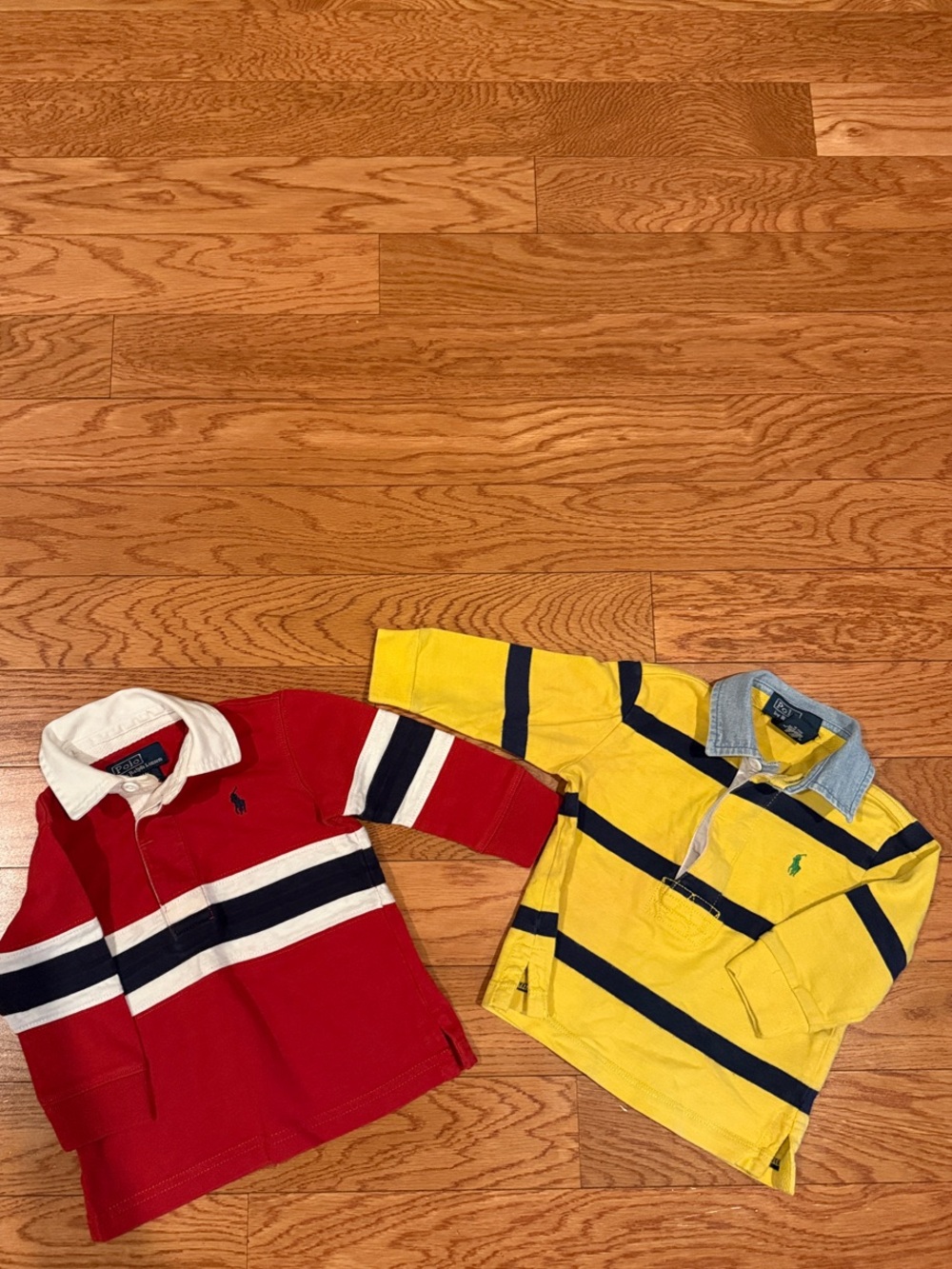 2 Ralph Lauren Kids Rugby Polo Duo - Red & Yellow Stripes